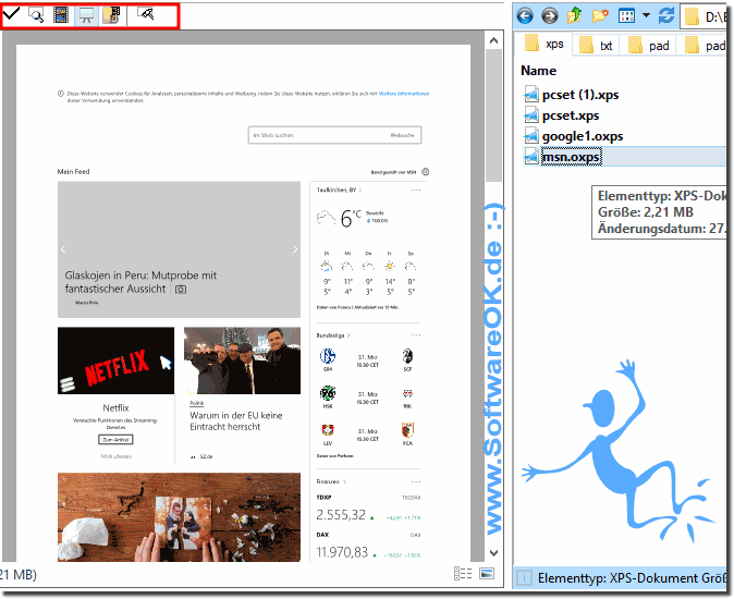 Integration des MS Explorer Vorschaufensters!